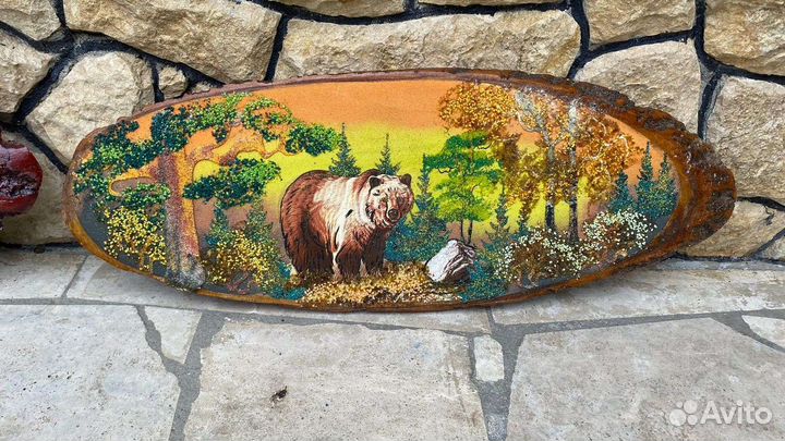 Панно из спилов дерева