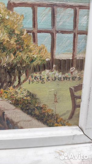 Антикварная картина Италия, размер в раме 45,5