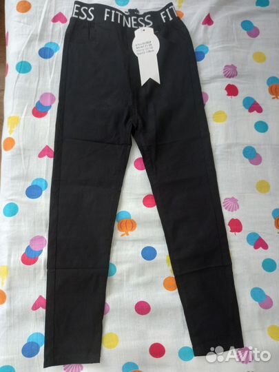 Черные стрейч-брюки на девочку