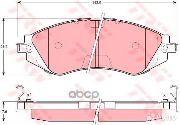 Колодки передние Chevrolet rezzo GDB3171 TRW