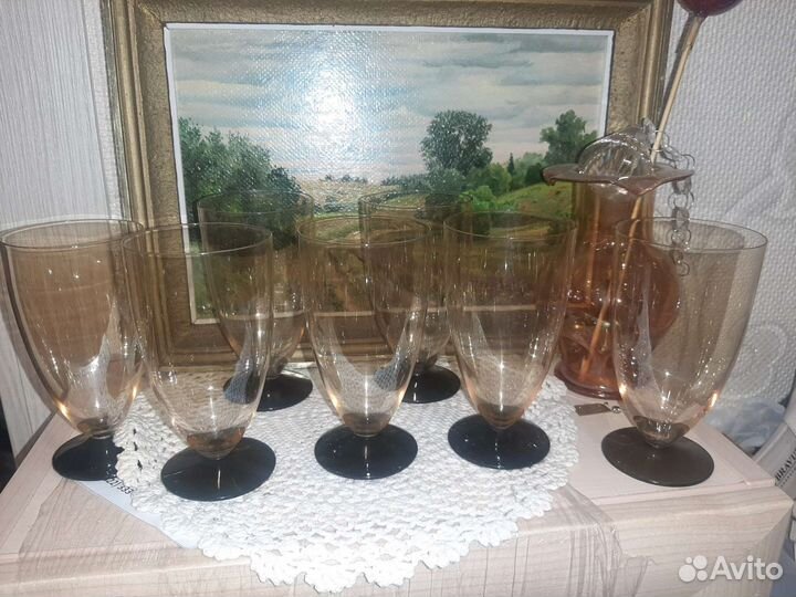 Фужеры Калининские стекло цветное