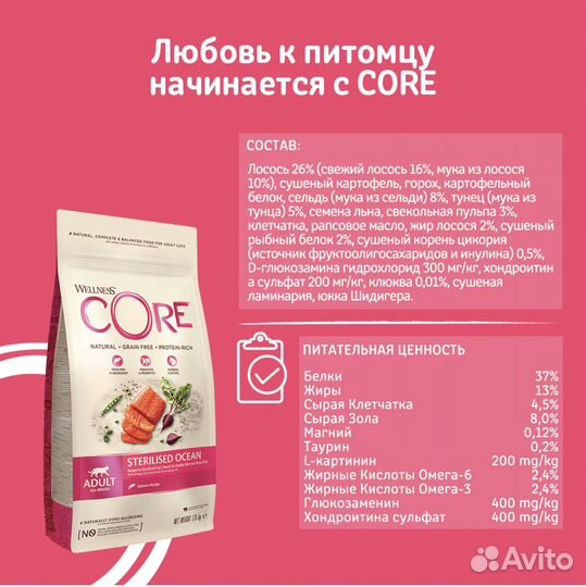 Wellness Coreкорм для стерилизованных кошек 4 кг