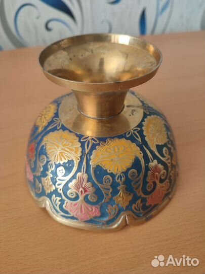 Ваза конфетница латунь горячая эмаль