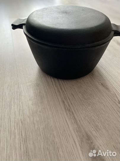 Казан чугунный с крышкой (7-8 литров)