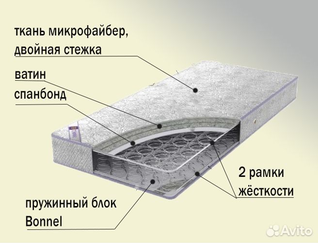 Кровать односпальная с матрасом