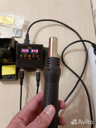 Паяльная станция + держатель для плат