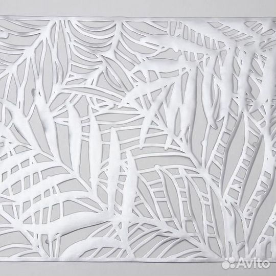 Дорожка на стол «Листья», 33150 см, цвет серебряны