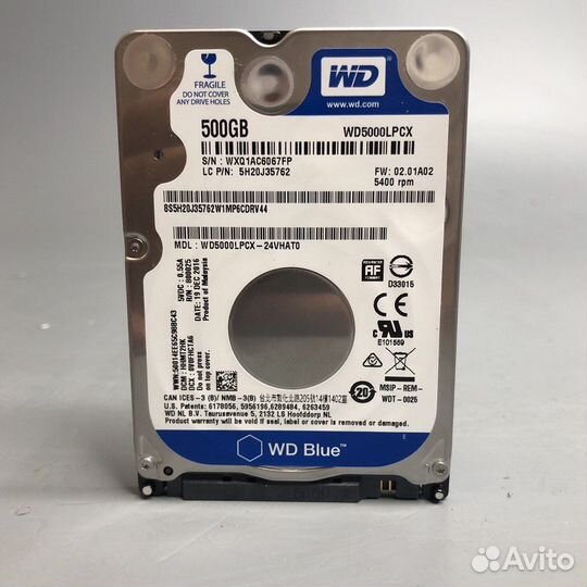 Жесткий диск HDD 500 Gb WD Blue WD5000lpcx