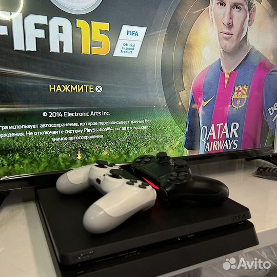 Sony playstation 4 slim 1tb+2 джойстика