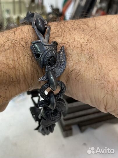 Серебряный браслет с натуральными камнями