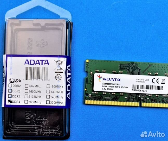 Adata Оперативная Память DDR4 8 GB 3200MHz Sodimm