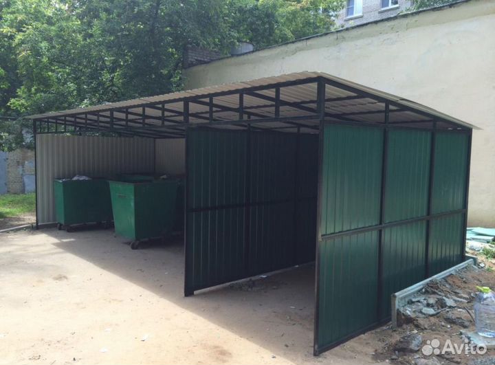 Контейнерная площадка для мусора 2500х1600х2200мм