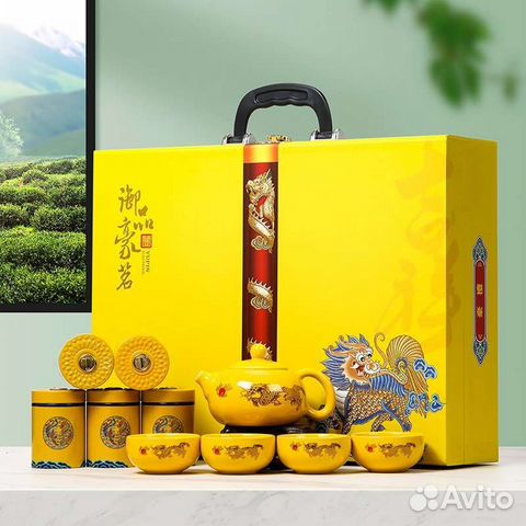 Китайский чайный набор посуды и чай Да Хун Пао