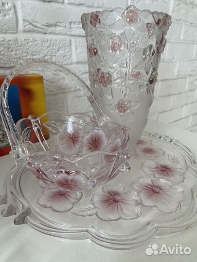 Хрусталь Кармен Ваза, конфетница, блюдо, поднос