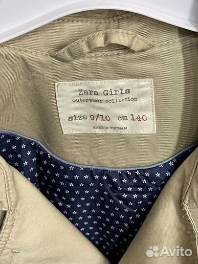 Плащ тренч zara для девочки