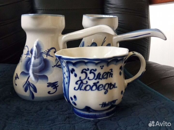 Кружка. Турка. Гжель