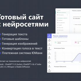 Готовый сайт с нейросетями chatgpt 4 + dalee 3