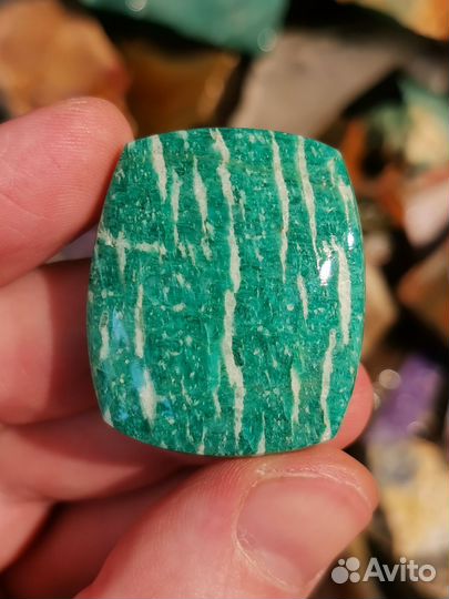 Амазонит, кабошон