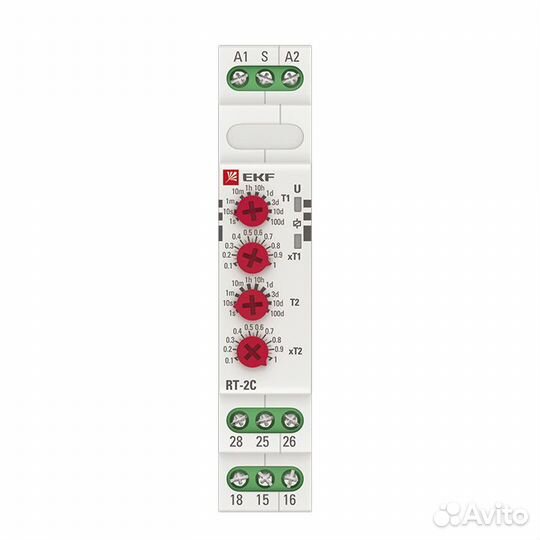 EKF PROxima Реле времени (2 регулир. порога времени 2 исп. конт.) RT-2C 12-240В