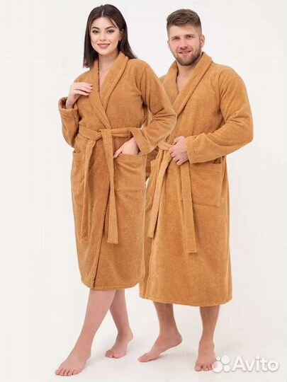 Халат махровый унисекс банный домашний