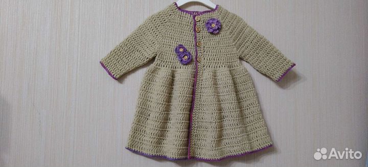 Вязаное пальто для девочки
