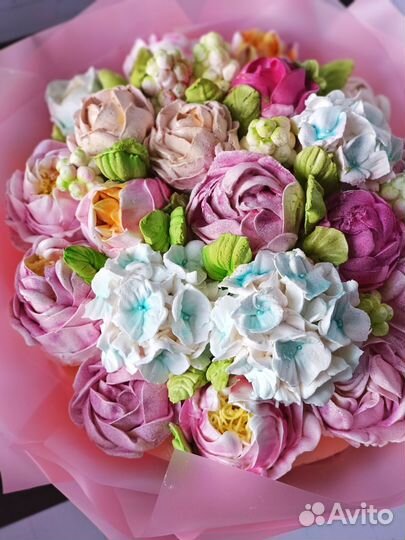 Зефирные цветы ручной работы