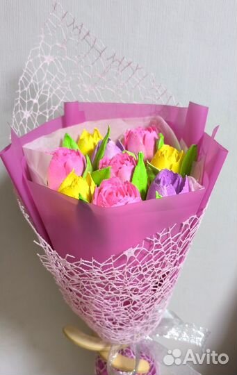 Букет зефирных тюльпанов