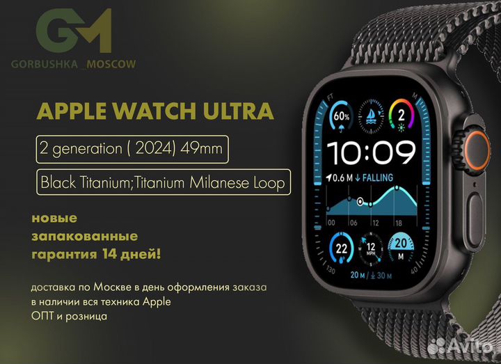 Apple Watch Ultra 2 49mm Black Milanese Loop