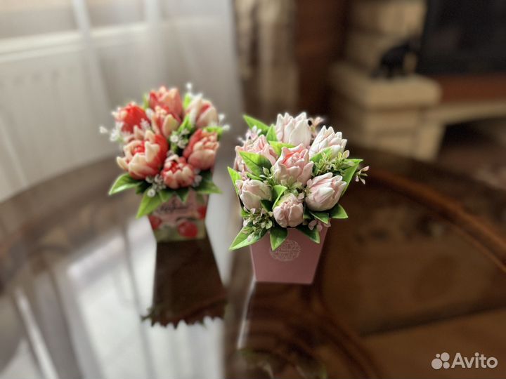 Мыло ручной работы. Розы и пионы. Подарок. Сувенир