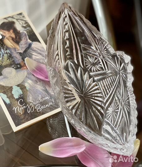 Хрустальная ваза конфетница СССР