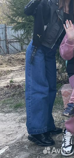 Джинсы женские широкие плотные xs s