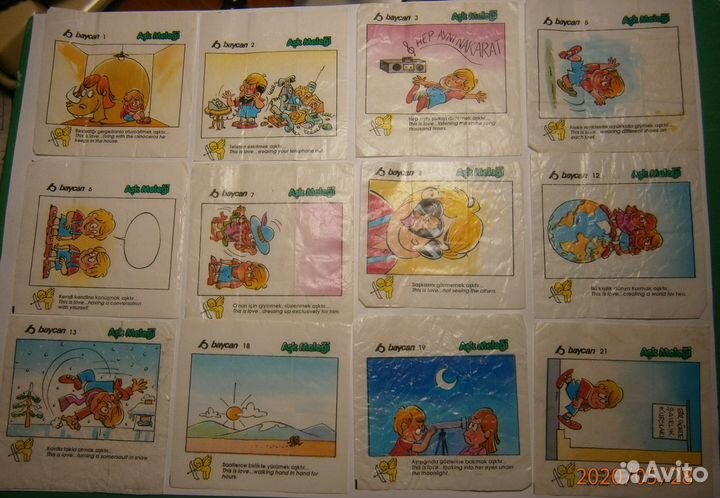 Вкладыши Ask Melegi и Сola от жвачки времён СССР