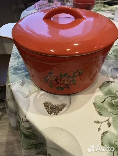 Казан-Кастрюля чугунная эмалированная СССР