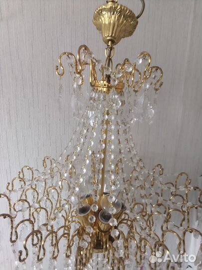Люстра потолочная хрустальная, Турция,бу