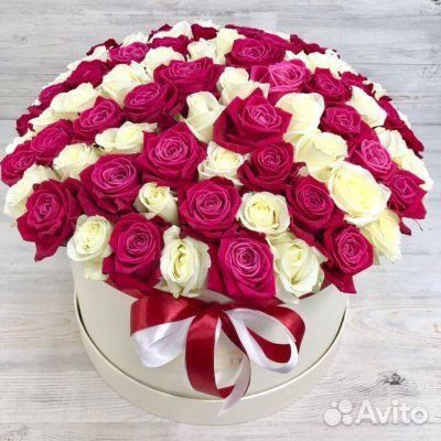 Розы Букет микс в коробке Доставка