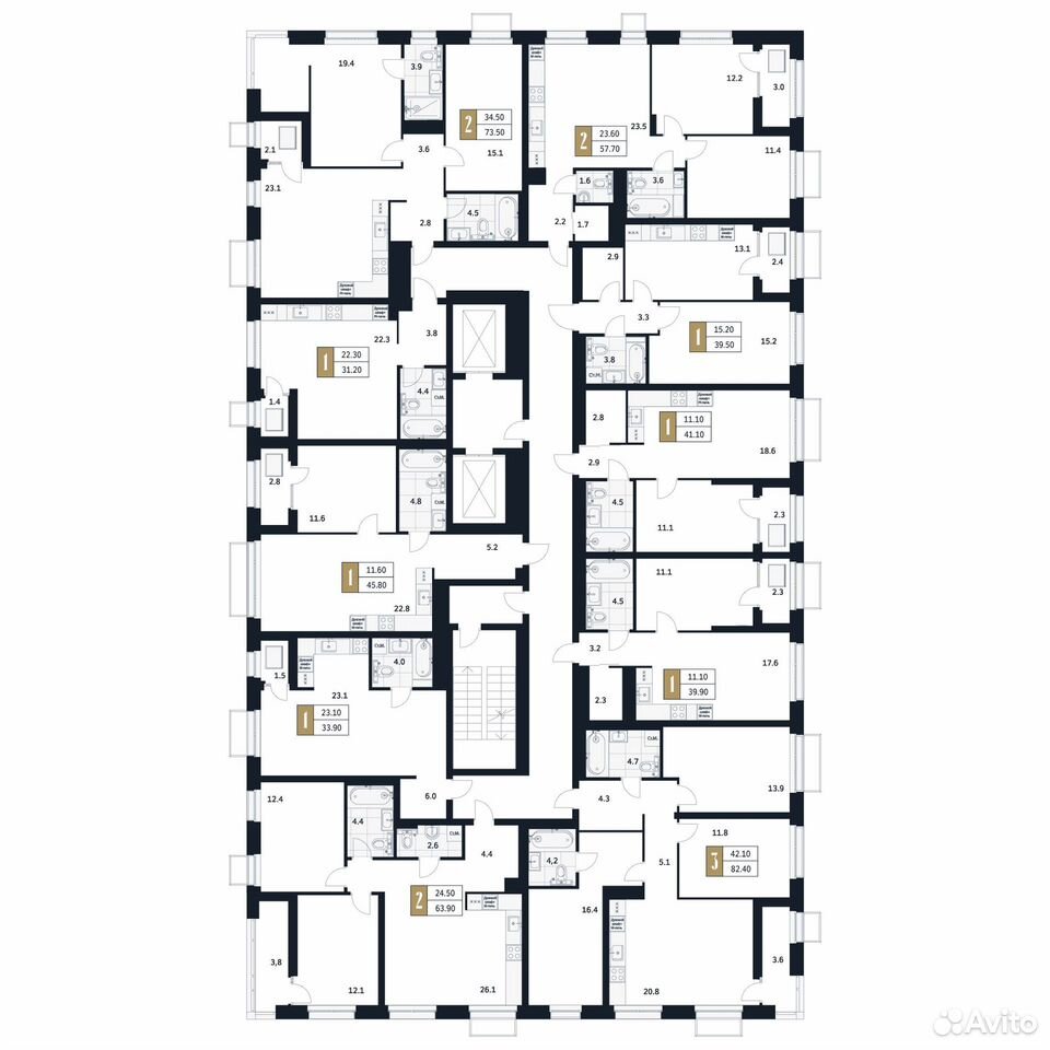 1-к. квартира, 41,1 м², 11/17 эт., Стерлитамак