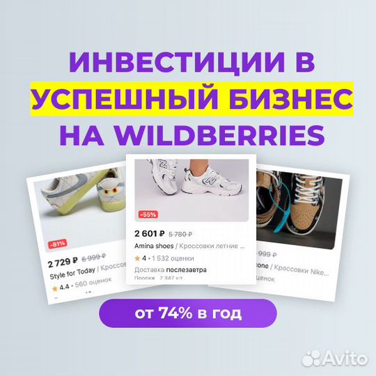Доля в бизнесе на Wildberries от 78 годовых