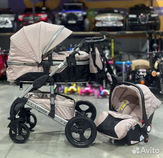 Коляска 3в1 трансформер Новая версия (Коричневый)