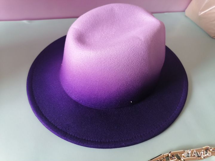 Шляпа фетр женская фиолетовая