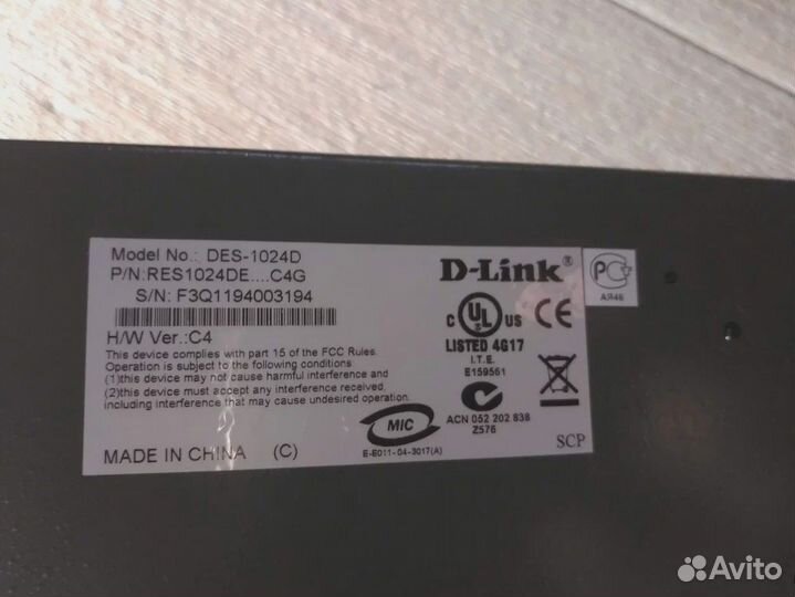 Коммутатор D-Link DES-1024D неуправляемый