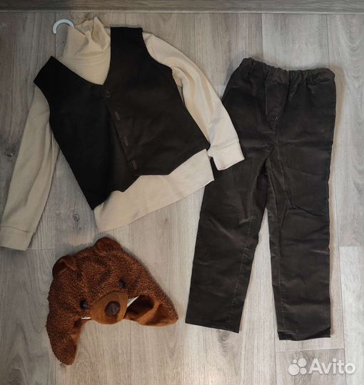 Карнавальный костюм медведя вельветовый