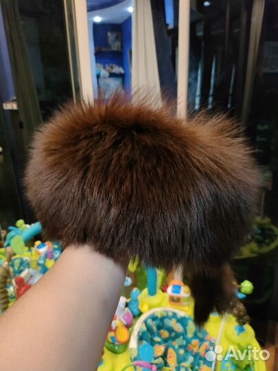 Шапка песцовая и норковая на трикотаже