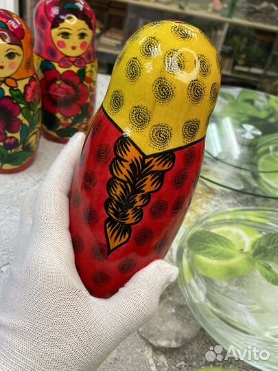 Деревянная матрешка СССР высота 17 см