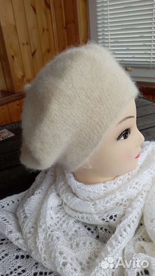 Берет вязаный валяный