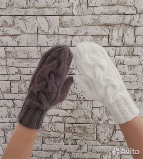 Варежки из пуха норки