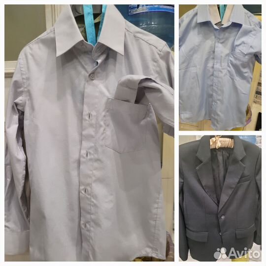Рубашки 116-122, пиджак 40 новые
