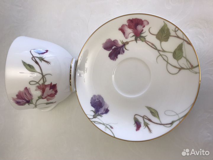 Чайные пары, тарелки костяной фарфор ифз