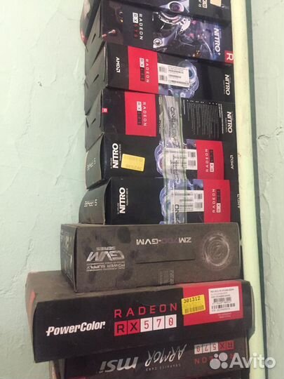 Коробка от видеокарты,мат плата,бп + бу райзера