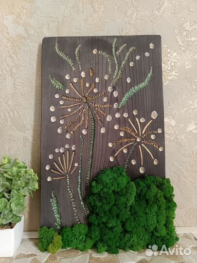 Интерьерная картина стабилизированный мох