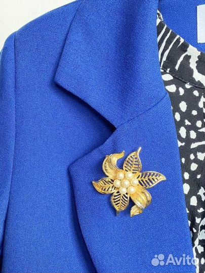 Винтажная брошь с жемчугом